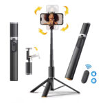 Selfie Stick Phone Tripod with Remote Control 3 in 1 Tripod Stand with Rotating Phone Holder for Phone and Android - Perfect for Video Recording & Travel - GBD Stand NEW