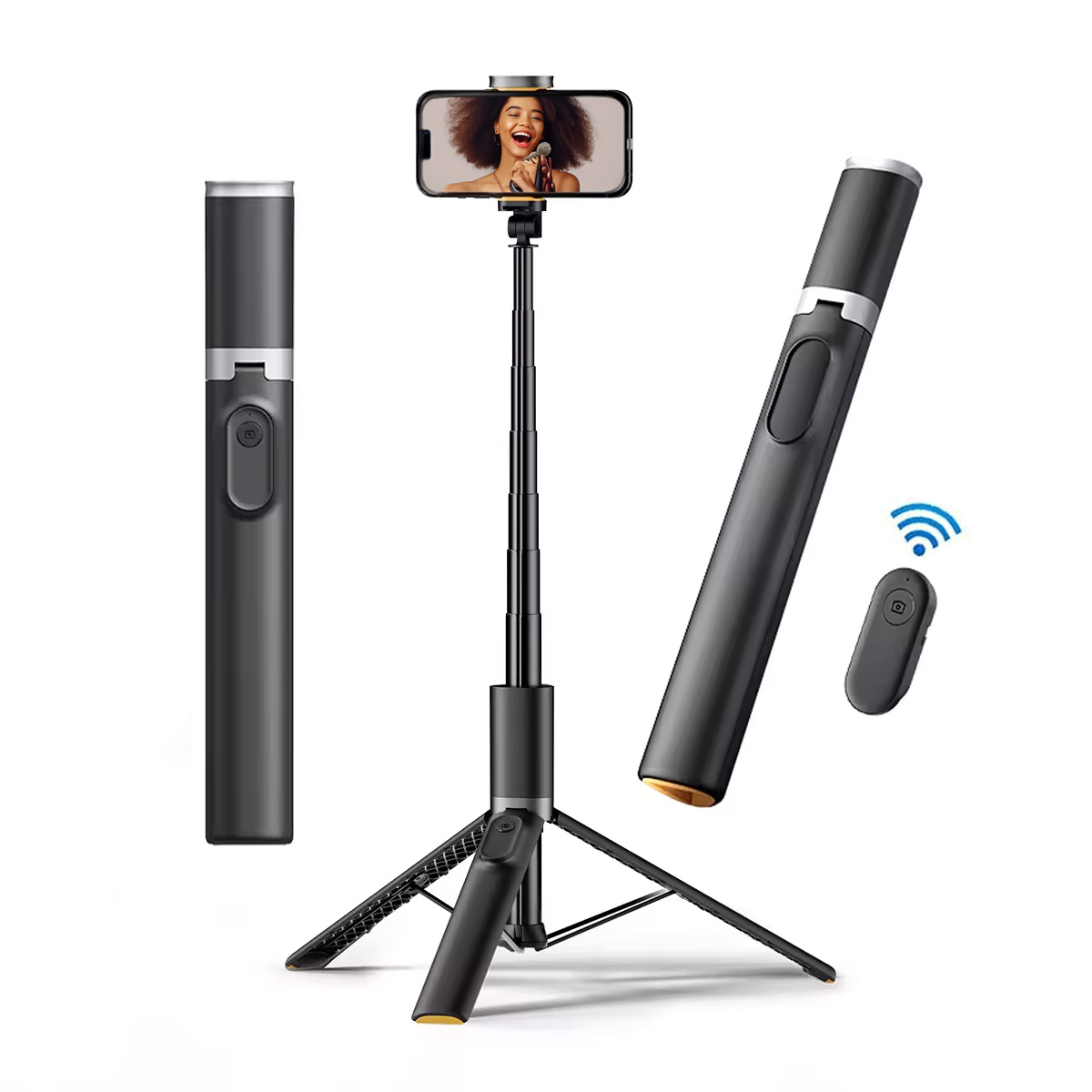 New Selfie Stick Phone Tripod with Remote Control - 3 in 1 Tripod Stand, 60" with Rotating Phone Holder for iPhone and Android - Perfect for Photo/Video Recording & Travel - GBD Stand - Image 7